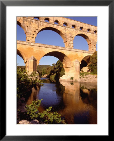 Pont Du Gard From Riverbank, Languedoc-Roussillon, France by Diana Mayfield Pricing Limited Edition Print image