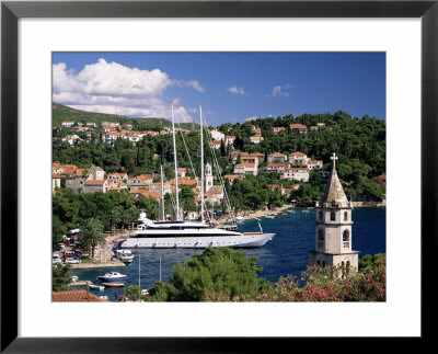 Elevated View Of The Old Town And Harbour, Cavtat, Dubrovnik Riviera, Dalmatia, Croatia by Gavin Hellier Pricing Limited Edition Print image