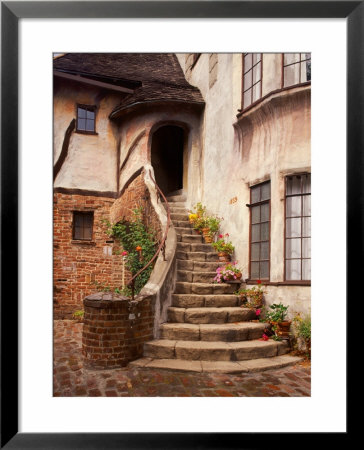 Stairs Leading Into A Building, Berkeley, California, Usa by Tom Haseltine Pricing Limited Edition Print image