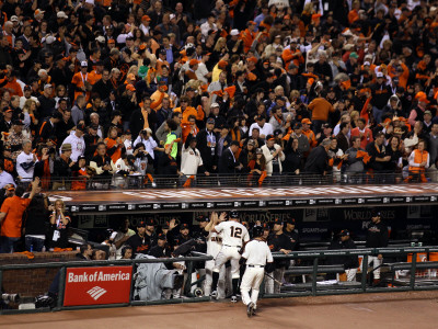 Texas Rangers V San Francisco Giants, Game 2: Nate Schierholtz by Jed Jacobsohn Pricing Limited Edition Print image