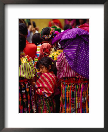Women And Young Girl Watching The Zunil Easter Procession, Zunil, Guatemala by Jeffrey Becom Pricing Limited Edition Print image