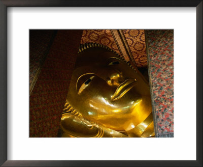 Face Of Largest Reclining Buddha In Thailand, Wat Pho, Bangkok, Thailand by John Elk Iii Pricing Limited Edition Print image
