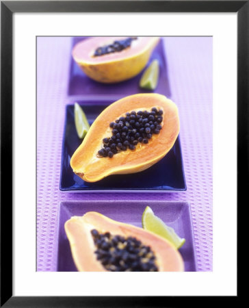 Papaya Halves And Lime Wedges by Maja Smend Pricing Limited Edition Print image