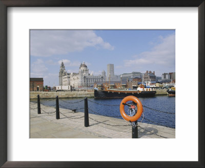Liver Buildings And Docks, Liverpool, Merseyside, England, Uk by Charles Bowman Pricing Limited Edition Print image