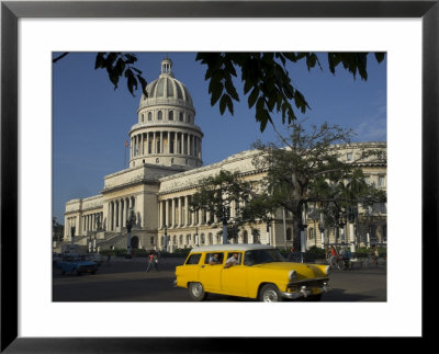 Old American Car Passing The Capitolio Nacional, Havana, Cuba, West Indies, Central America by Eitan Simanor Pricing Limited Edition Print image
