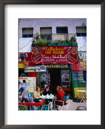 People Sitting Outside Cafe In La Boca, Buenos Aires, Argentina by John Hay Pricing Limited Edition Print image