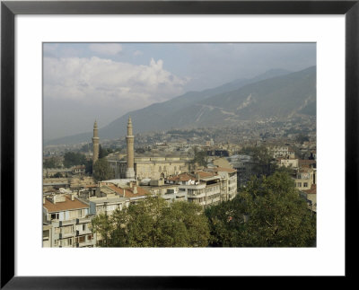 City View With Grand Mosque, And Mount Olympus In Background, Bursa, Anatolia, Turkey by Adam Woolfitt Pricing Limited Edition Print image