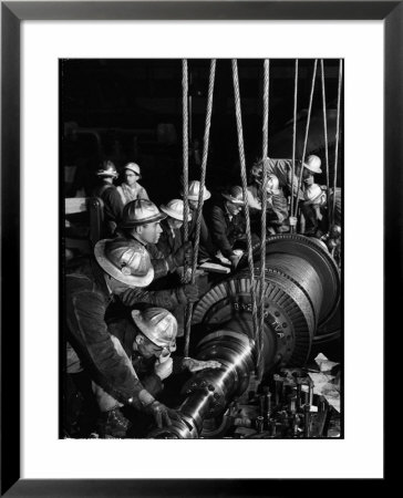 Tva Workers Installing Huge Generator At World's Largest Coal Fueled Steam Plant by Margaret Bourke-White Pricing Limited Edition Print image