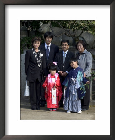 7-5-3 Festival, Family At Kitano Tenmangu Shrine, Kyoto City, Honshu, Japan by Christian Kober Pricing Limited Edition Print image