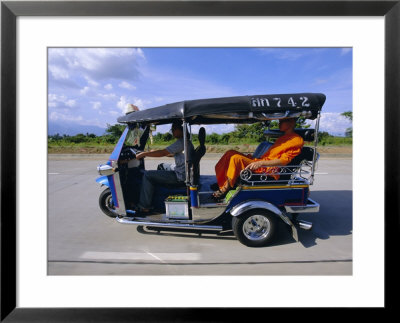 Buddhist Monk In A Tuk Tuk Taxi, Chiang Mai, Northern Thailand, Asia by Gavin Hellier Pricing Limited Edition Print image