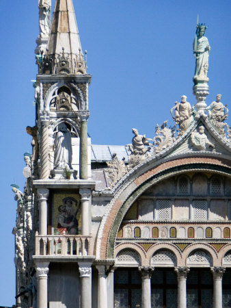 Tourists Explore Roofs Of St. Mark's Cathedral On San Marco, Venice, Italy by Robert Eighmie Pricing Limited Edition Print image