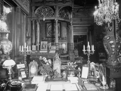 Rumanian King Carol Ii's Desk In The Opulent Study Of His Peles Palace by Margaret Bourke-White Pricing Limited Edition Print image