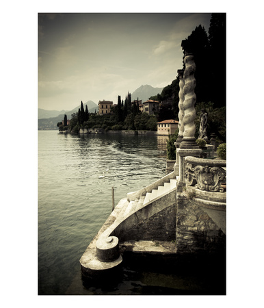 Lombardy, Lakes Region, Lake Como, Varenna, Villa Monastero, Gardens And Lakefront, Italy by Walter Bibikow Pricing Limited Edition Print image