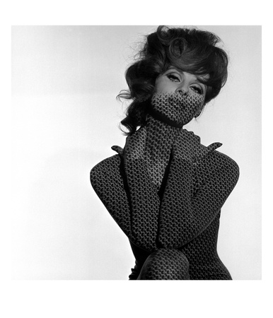 Chain Mail Projection On Model With Hands On Her Neck, 1960S by John French Pricing Limited Edition Print image