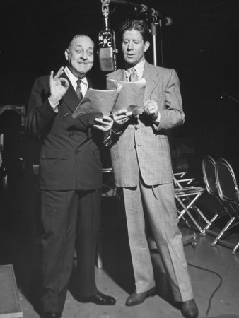 Entertainers John Barrymore And Rudy Vallee Performing For A Radio Show by Peter Stackpole Pricing Limited Edition Print image