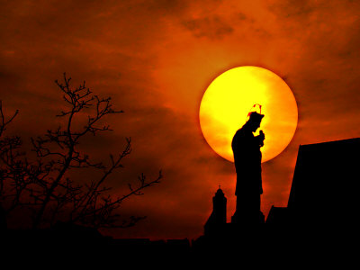 Rising Sun And Statue by Ilona Wellmann Pricing Limited Edition Print image