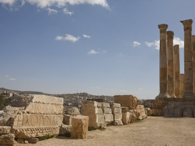 Ruins Of The Temple Of Zeus In The Ancient Roman City Of Jerash by Taylor S. Kennedy Pricing Limited Edition Print image