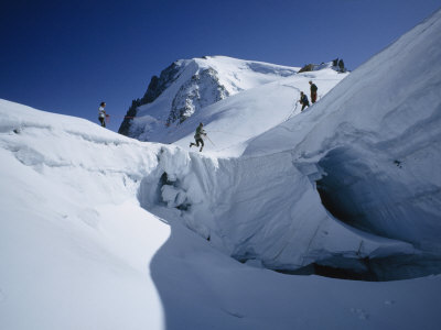 Tourist Climbers Ascend Snow-Covered Montblanc by Thomas J. Abercrombie Pricing Limited Edition Print image