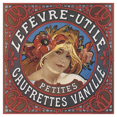 Lefevre-Utile Petites Gaufrettes Vanille by Alphonse Mucha Pricing Limited Edition Print image