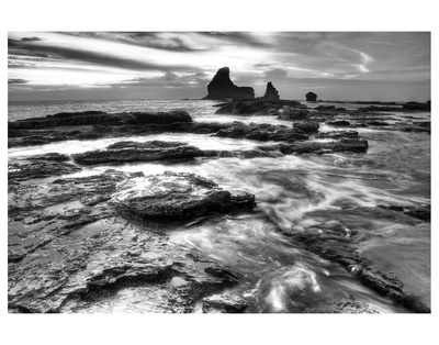 Black And White Coastal Rocks by Nish Nalbandian Pricing Limited Edition Print image