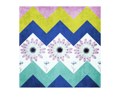 Chevron With Flowers by Irena Orlov Pricing Limited Edition Print image