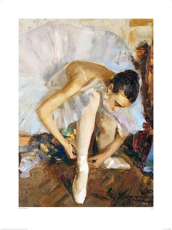 Ballerina Fixing Her Shoe by Vasily Bratanyuk Pricing Limited Edition Print image