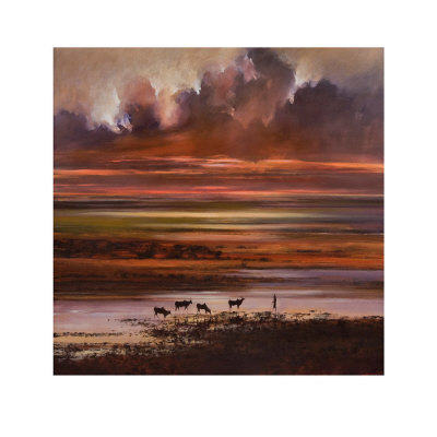 Cattle At Sunset by Jonathan Sanders Pricing Limited Edition Print image