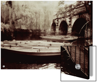 Punting Boats, Weeping Willow, Bridge, Oxford, Uk by M.N. Pricing Limited Edition Print image