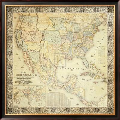Map Of North America, 1853 by Jacob Monk Pricing Limited Edition Print image
