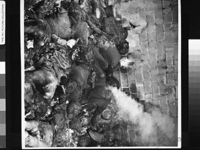 Gruesomely Charred And Smoldering Bodies Of Political Prisoners Burned Alive By The Nazis by William Vandivert Pricing Limited Edition Print image