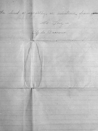 A View Showing A Letter From Clyde Barrow To Raymond Hamilton, Another Gangster by Carl Mydans Pricing Limited Edition Print image
