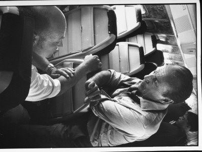 Ballet Master George Balanchine Talking With Newsweek Reporter During Flight by Gjon Mili Pricing Limited Edition Print image