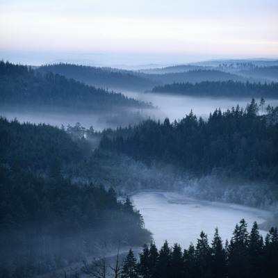 High Angle View Of A River, Vastra Gotaland County, Sweden by Ove Eriksson Pricing Limited Edition Print image
