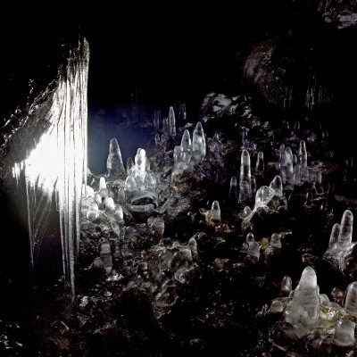 Ice Formations In A Cave In Iceland by Thorsten Henn Pricing Limited Edition Print image