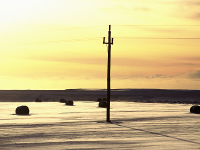 Electric Pole On A Polar Landscape, Iceland by Einar Magnus Magnusson Pricing Limited Edition Print image