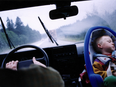 A Child Sleeping In Car Seat by Gunnel Johansson Pricing Limited Edition Print image