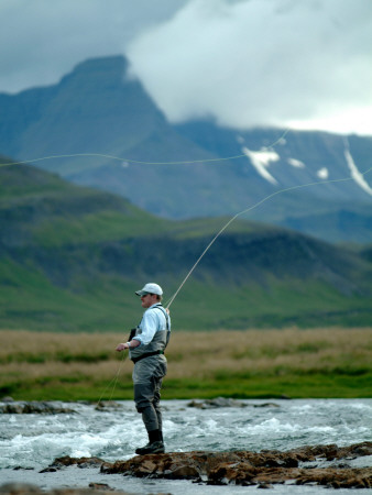 A Man Fly Fishing by Larus Karl Ingasson Pricing Limited Edition Print image