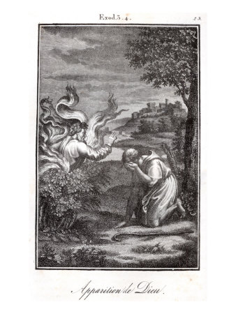 Moses And The Burning Bush, God Appears To Moses From A Burning Bush by George Cruikshank Pricing Limited Edition Print image