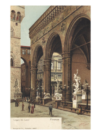 Florence - Loggia Dei Lanzi, A Building On A Corner Of The Piazza Della Signoria by Hugh Thomson Pricing Limited Edition Print image