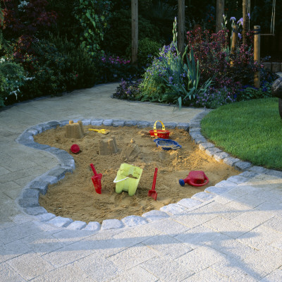 Children S Sandpit, Save The Children - Emi Children S Garden Chelsea Flower Show, London, 1991 by Clive Nichols Pricing Limited Edition Print image