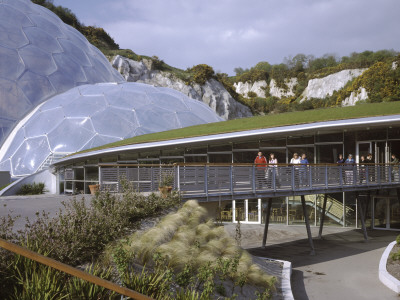 Eden Project, St Austell Cornwall, Link Building Walkway Leading To Both Biomes by Charlotte Wood Pricing Limited Edition Print image