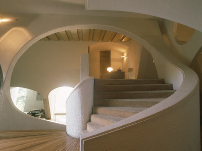 Casa Amalia, Mexico, Staircase, Architect: Agustin Hernandez by Alan Weintraub Pricing Limited Edition Print image