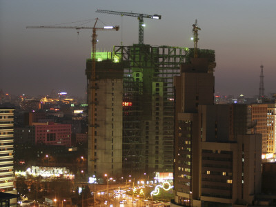 The New Polly Plaza Centre Under Construction At Dongsishitiao In Central Beijing by Ben Mcmillan Pricing Limited Edition Print image