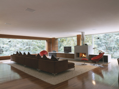 Casa Araras, Brazil, Living Area, Architect: Marcio Kogan by Alan Weintraub Pricing Limited Edition Print image