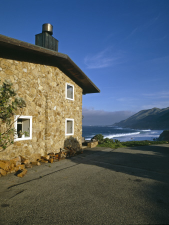 Morley Baer Stone House, Carmel, California, 1965, Exterior, Sea View, Architect: William Wurster by Alan Weintraub Pricing Limited Edition Print image