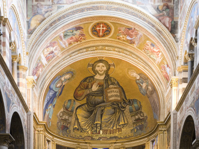 Painitng Of Jesus, Above Altar, The Duomo, Pisa, Italy by David Clapp Pricing Limited Edition Print image