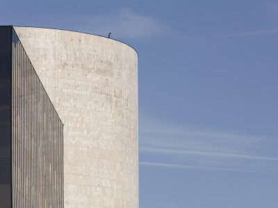 Central Tower Of Edificio De Usos Multiples - Council Building With Glass Wing, Leon, Spain by David Borland Pricing Limited Edition Print image