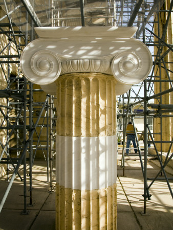Detail Of Ionic Column Capital Under Restoration, Architect: Mnesikles by Colin Dixon Pricing Limited Edition Print image