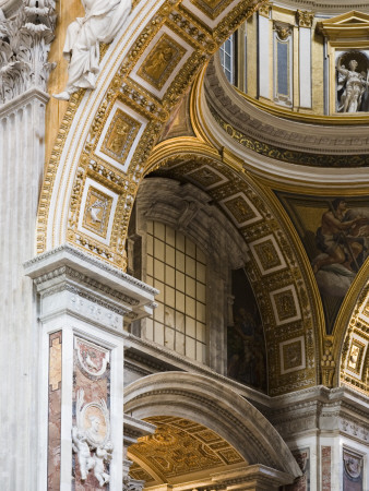 Coloumn And Arch Detail, St Peter's Basilica, Vatican City, Rome, Italy by David Clapp Pricing Limited Edition Print image