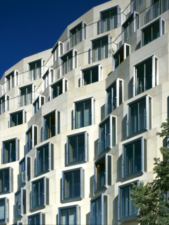 Dg Bank, Berlin, Germany, Rear Elevation With Apartment Building, Architect: Frank O, Gehry by John Edward Linden Pricing Limited Edition Print image